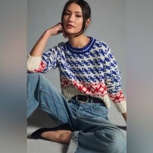 MOTHER Fairisle Pullover Sweater Alpaca Blend